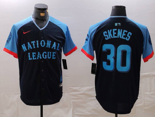 Men's National League Paul Skenes #30 Navy 2024 MLB All-Star Game Limited Player Jersey1