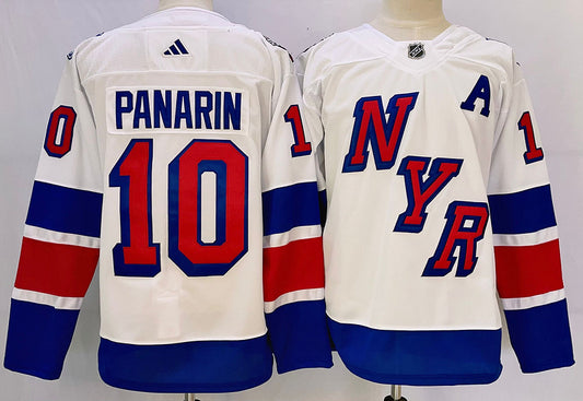 Men's New York Rangers Artemi Panarin #10 White Game Jersey1