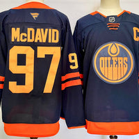 Men's Edmonton Oilers Connor McDavid #97 Fanatics Navy Player Game Jersey