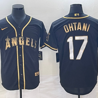 Men's Los Angeles Angels Shohei Ohtani #17 Black Sewn Player Jersey1