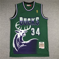 Men's Milwaukee Bucks Giannis Antetokounmpo #34 NBA Replica Player Jersey1 - Retro Green