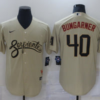Men's Arizona Diamondbacks Madison Bumgarner #40 Beige Replica Baseball Jersey1