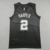 Men's San Antonio Spurs Dylan Harper #2 Black 2025/26 Swingman Jersey - City Edition