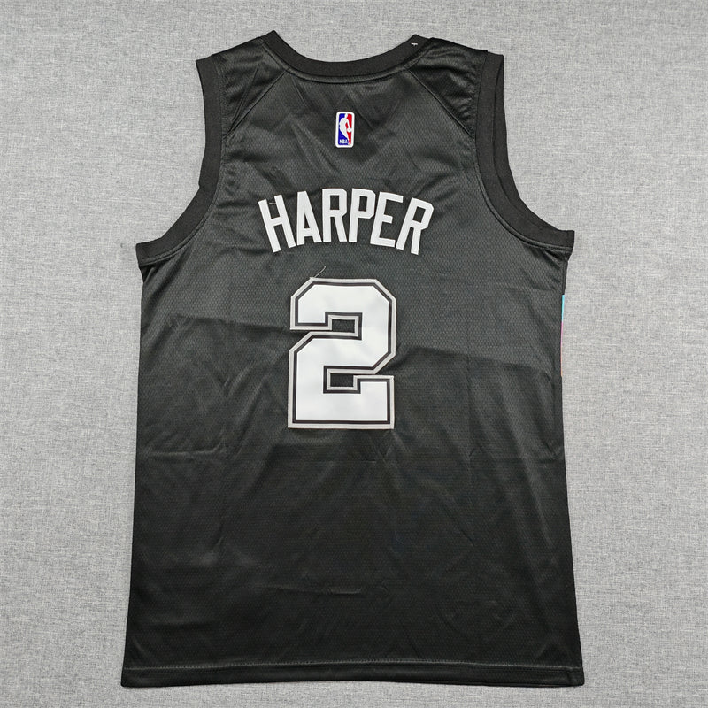 Men's San Antonio Spurs Dylan Harper #2 Black 2025/26 Swingman Jersey - City Edition