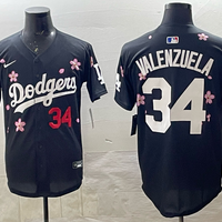 Men's Los Angeles Dodgers Fernando Valenzuela #34 Black Alternate Limited Jersey