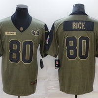 Men's San Francisco 49ers Jerry Rice #80 Brown Player Game Jersey1