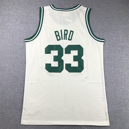 Men's Boston Celtics Larry Bird #33 Cream Hardwood Classics Swingman Jersey1