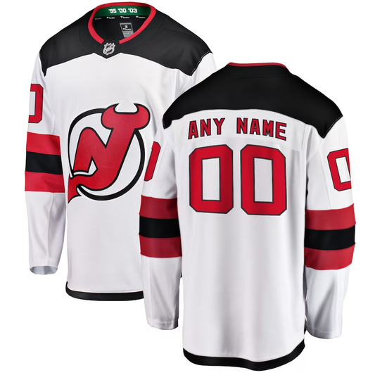 Men's New Jersey1 Devils White Custom Team Player Jersey1