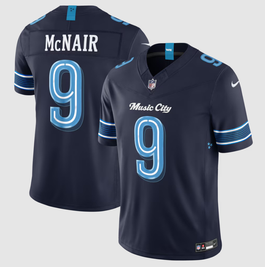 Men's Tennessee Titans Steve McNair #9 Navy 2026 Rivalries Collection Game Jersey