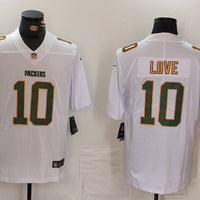 Men's Green Bay Packers Jordan Love #10 White Fashion Game Jersey1