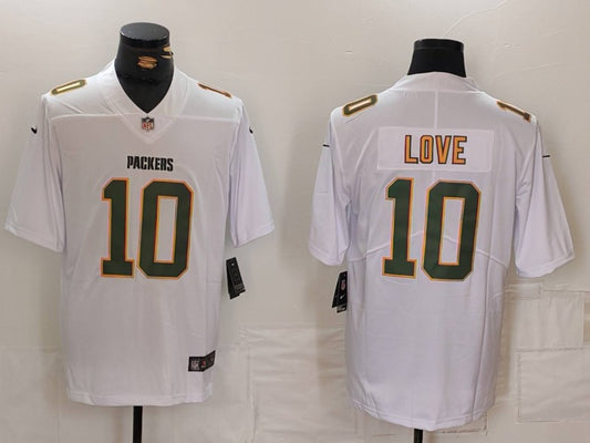 Men's Green Bay Packers Jordan Love #10 White Fashion Game Jersey1