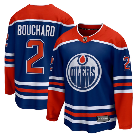 Men's Edmonton Oilers Evan Bouchard #2 Royal Home Breakaway Player Jersey1