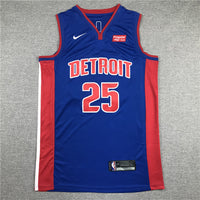 Derrick Rose Detroit Pistons Blue 2021-22 Fast Break Replica Jersey - JerseysFreak