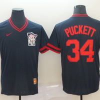 Men's Minnesota Twins Kirby Puckett #34 Navy Replica Baseball Jersey1