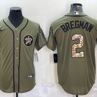 Men's Houston Astros Alex Bregman #2 Green Replica Player Jersey1