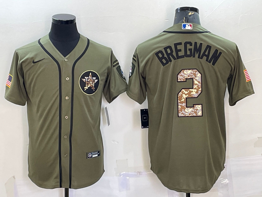 Men's Houston Astros Alex Bregman #2 Green Replica Player Jersey1