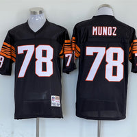 Men's Cincinnati Bengals Anthony Munoz Mitchell & Ness Black Legacy Replica Jersey1