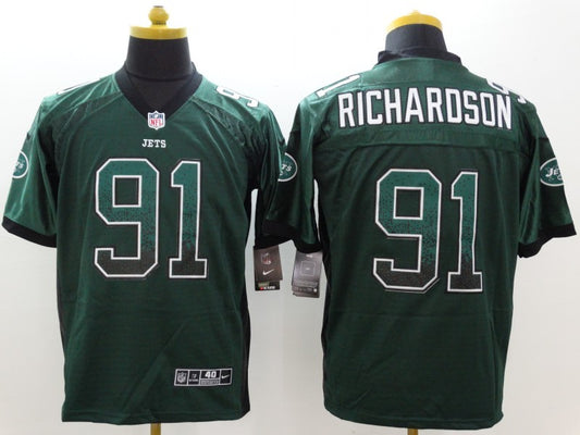 Men's New York Jets Sheldon Richardson #91 Green Game Jersey1