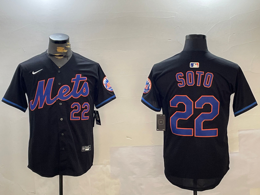 Men's New York Mets Juan Soto #22 Black Alternate Limited Player Jersey1