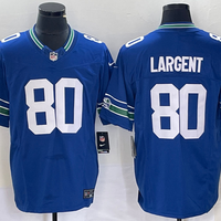 Men's Seattle Seahawks Steve Largent #80 Royal Throwback Legend Player Jersey