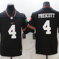 Men's Dallas Cowboys #4 Dak Prescott Black Game Player Jersey1