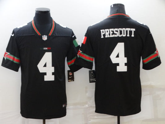 Men's Dallas Cowboys #4 Dak Prescott Black Game Player Jersey1
