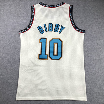 Men's Memphis Grizzlies Mike Bibby #10 Cream Hardwood Classics Swingman Jersey1