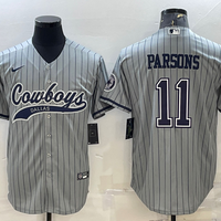 Men's Dallas Cowboys Micah Parsons #11 Gray Game Player Jersey1 Joint Edition