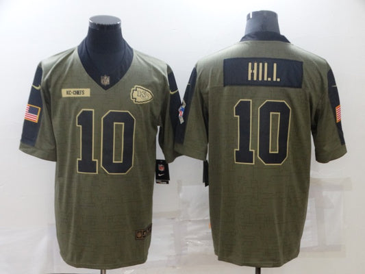 Men's Kansas City Chiefs Tyreek Hill #10 Brown Game Player Jersey1