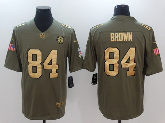 Men's Pittsburgh Steelers Antonio Brown #84 Brown Player Game Jersey1