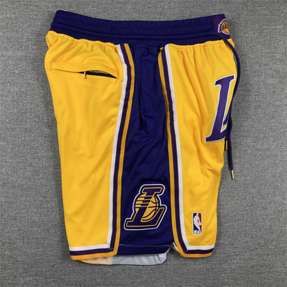 Men's Mitchell & Ness Los Angeles Lakers Yellow Throwback Authentic Pro Shorts1