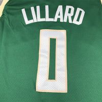 Men's Milwaukee Bucks Damian Lillard #0 Hunter Green Fast Break Player Jersey1 - Icon Edition
