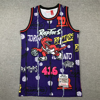 Men's Toronto Raptors Tracy McGrady #1 Purple Swingman Player Jersey1 - Graffiti Edition
