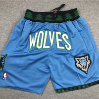 Men's Minnesota Timberwolves Light Blue Basketball Shorts1
