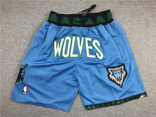 Men's Minnesota Timberwolves Light Blue Basketball Shorts1