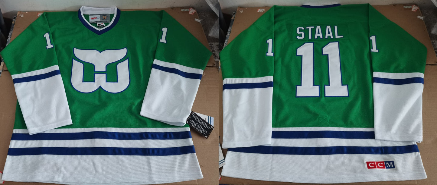Men's Carolina Hurricanes Jordan Staal #11 Green Game Jersey1