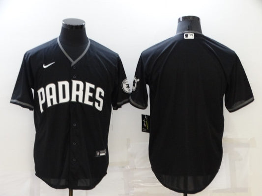 Men's San Diego Padres Black Official Replica Blank Jersey1