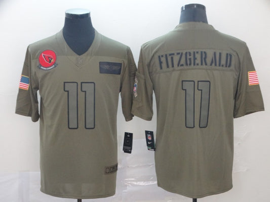 Men's Arizona Cardinals Larry Fitzgerald #11 Brown Game Jersey1