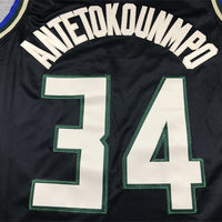 Men's Milwaukee Bucks Giannis Antetokounmpo #34 Black Swingman Jersey1 - Statement Edition