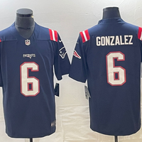 Men's New England Patriots Christian Gonzalez #6 Navy Team Game Jersey1