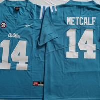 Men's Ole Miss Rebels DK Metcalf #14 Blue Player Game Jersey