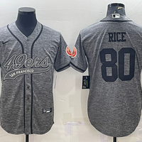 Men's San Francisco 49ers Jerry Rice #80 Grey Game Jersey1 Joint Edition