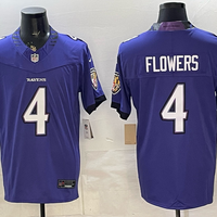 Zay Flowers #4 Baltimore Ravens Purple Vapor F.U.S.E. Limited Jersey - JerseysFreak