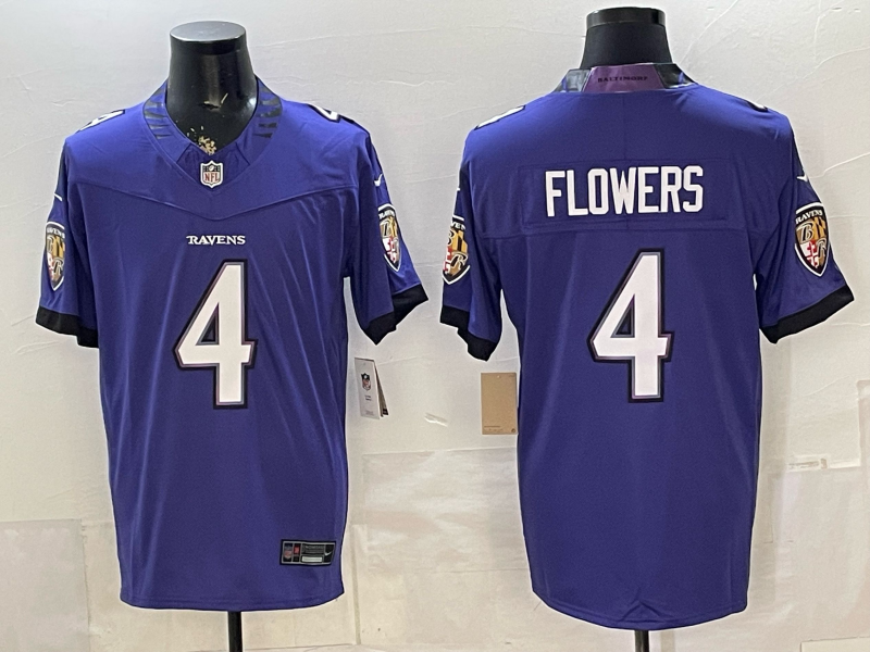 Zay Flowers #4 Baltimore Ravens Purple Vapor F.U.S.E. Limited Jersey - JerseysFreak
