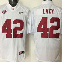 Men's Alabama Crimson Tide Eddie Lacy #42 White Player Game Jersey