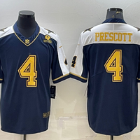 Men's Dallas Cowboys Dak Prescott #4 Navy Authentic Game Jersey1