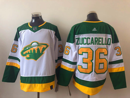 Men's Minnesota Wild Mats Zuccarello #36 White Breakaway Jersey1