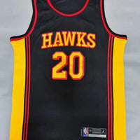 Men's Atlanta Hawks John Collins #20 Black 2020/21 Swingman Jersey1
