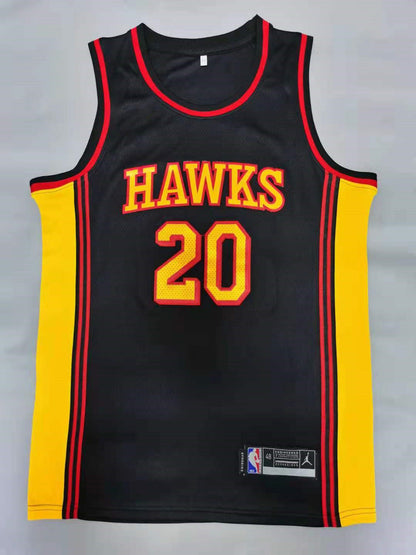Men's Atlanta Hawks John Collins #20 Black 2020/21 Swingman Jersey1
