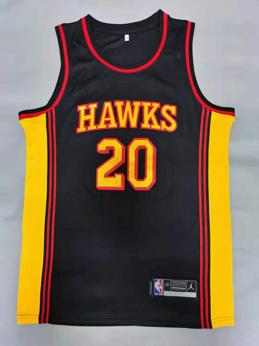 Men's Atlanta Hawks John Collins #20 Black 2020/21 Swingman Jersey1